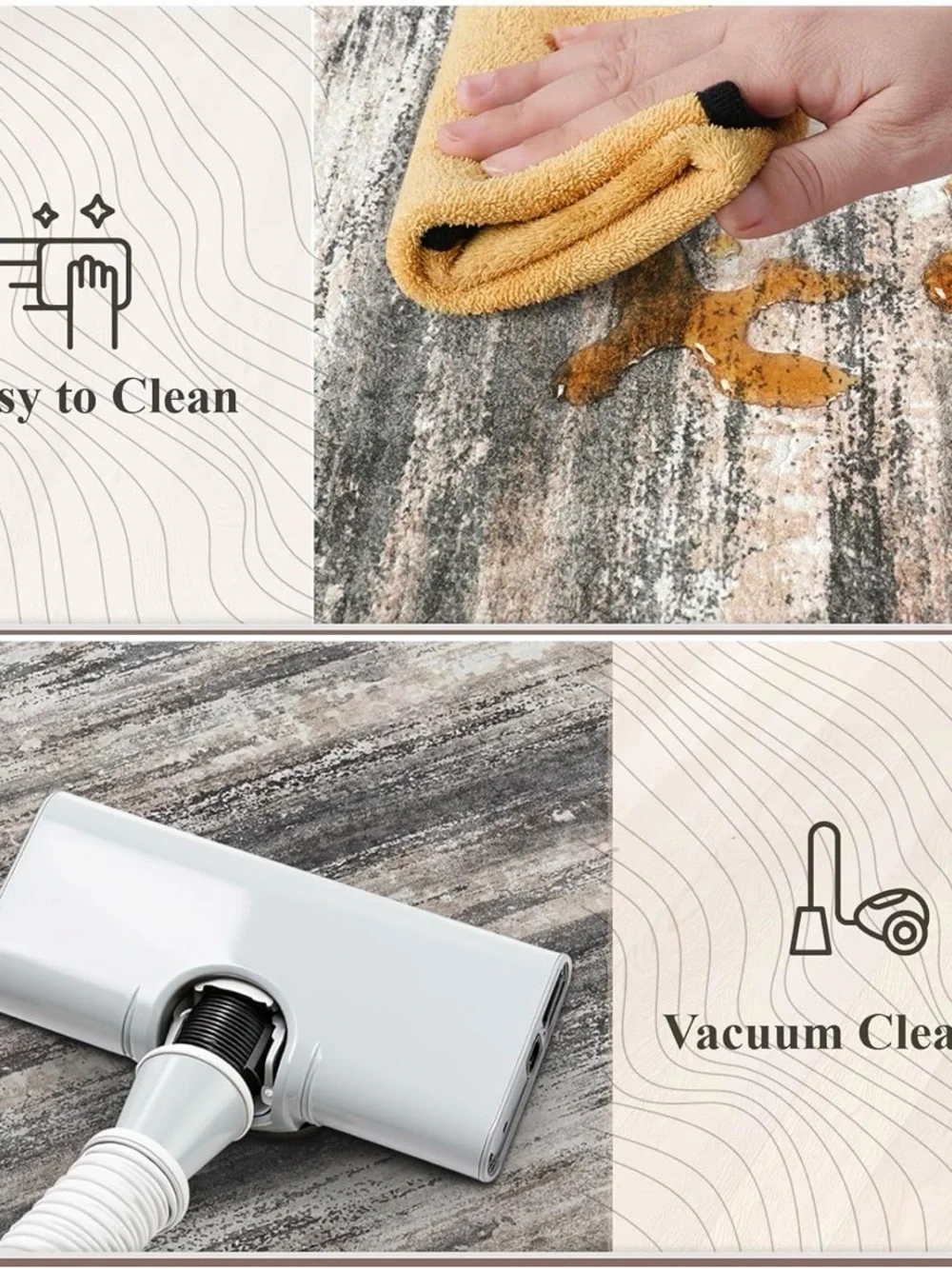 Gray Abstract Memory Foam Kitchen Runner